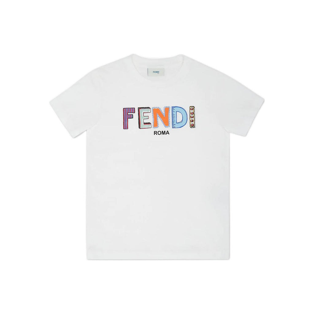 Kaos Pendek FENDI dengan Motif Gambar/Cetak, Cocok untuk Pria dan WanitaF-04