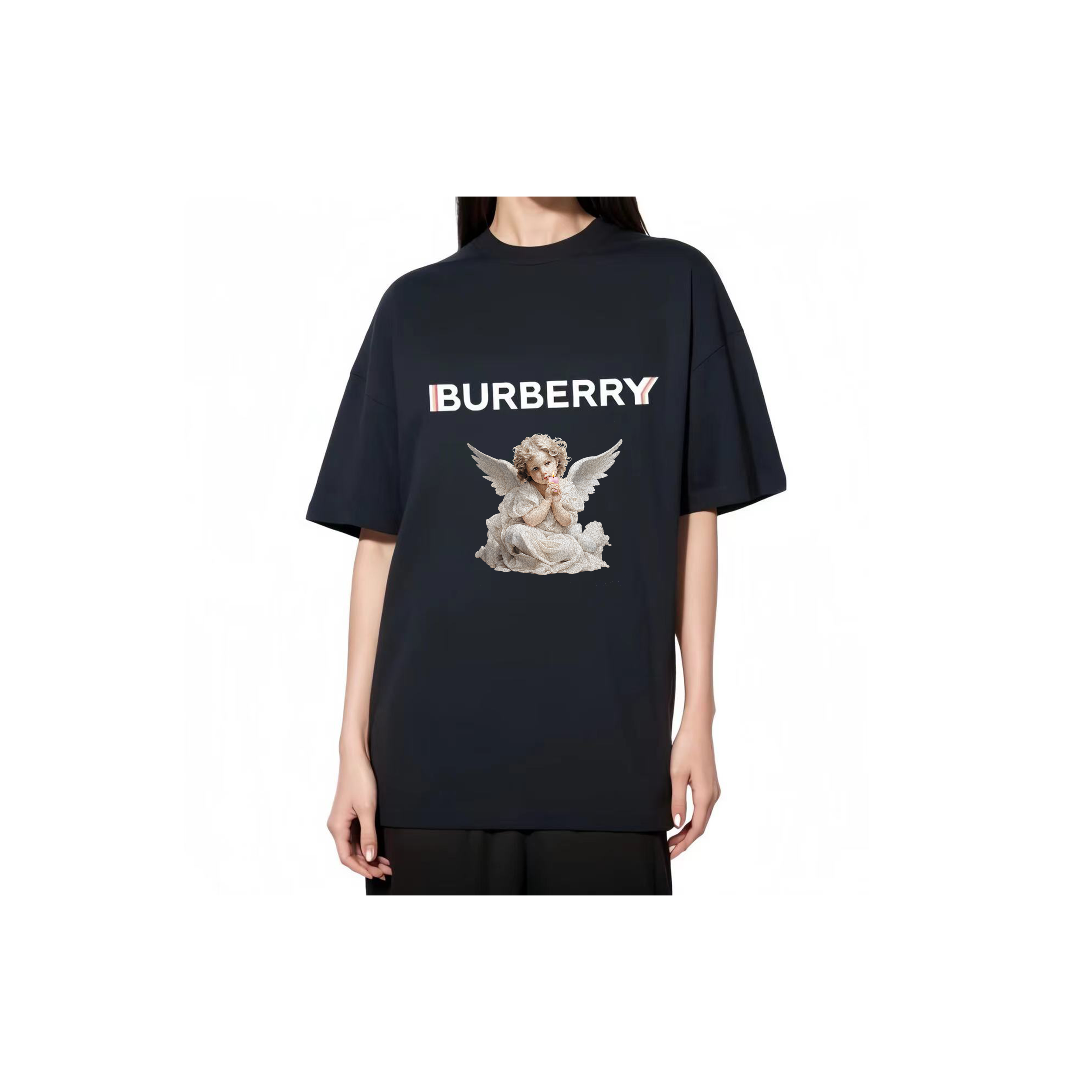 Burberry Kaos Logo Seri Huruf, Unisex, COD '"B-18