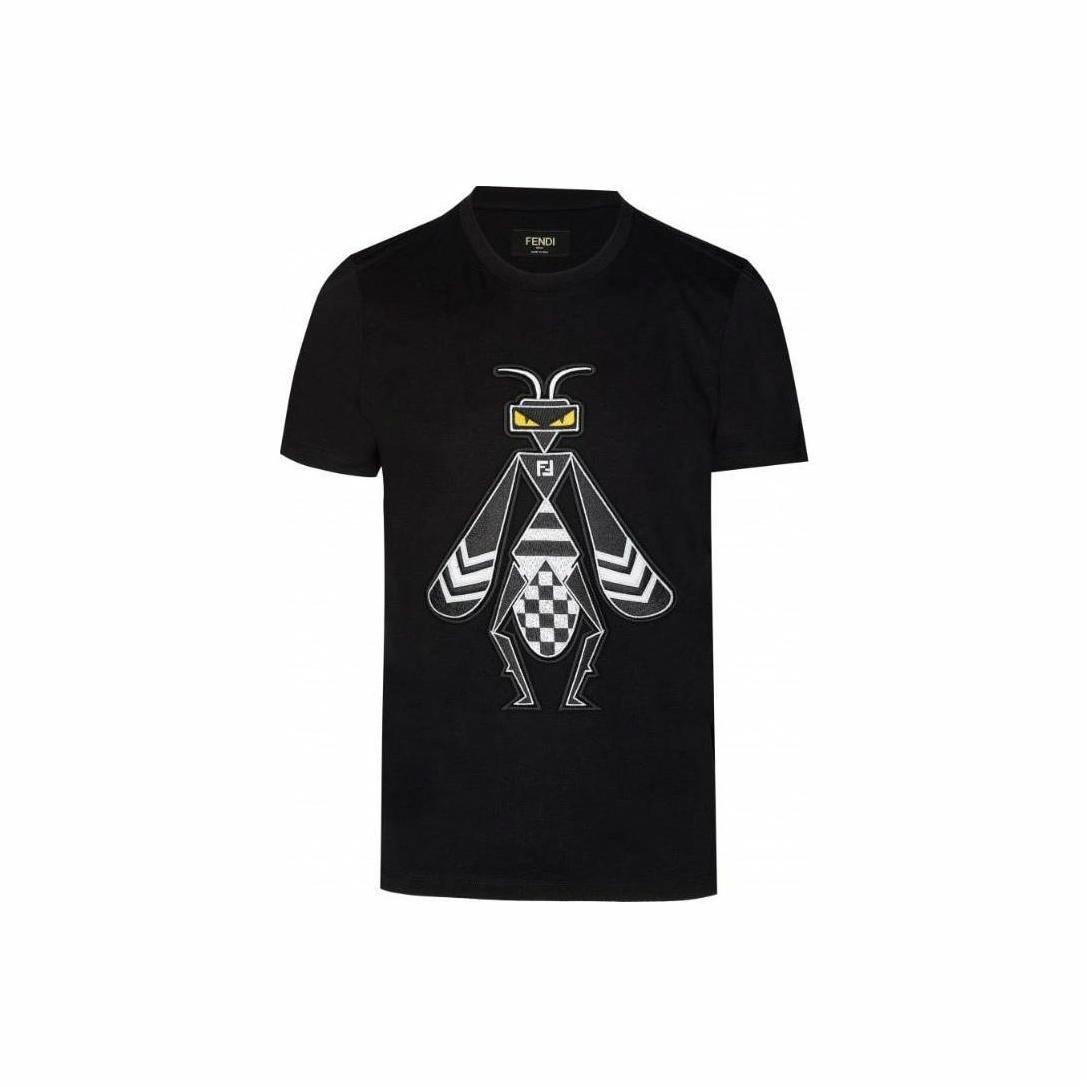 Kaos Pendek FENDI dengan Motif Gambar/Cetak, Cocok untuk Pria dan WanitaF-48