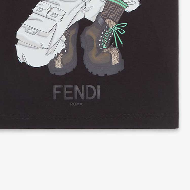 Kaos Pendek FENDI dengan Motif Gambar/Cetak, Cocok untuk Pria dan WanitaF-43