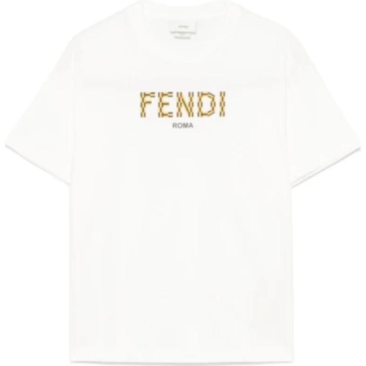 Kaos Pendek FENDI dengan Motif Gambar/Cetak, Cocok untuk Pria dan WanitaF-33