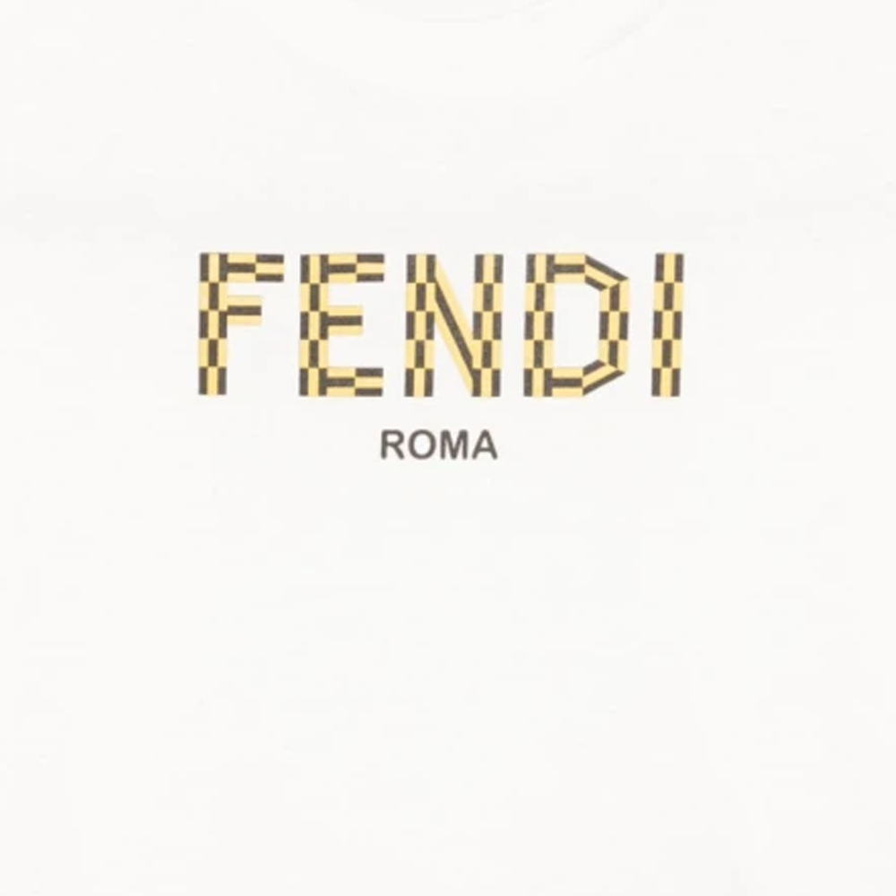 Kaos Pendek FENDI dengan Motif Gambar/Cetak, Cocok untuk Pria dan WanitaF-33