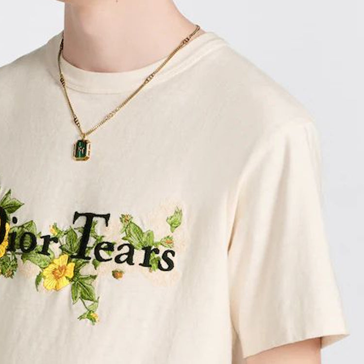 Kaos Pendek DIOR dengan Motif Gambar/Cetak, Cocok untuk Pria dan Wanita  -D-08