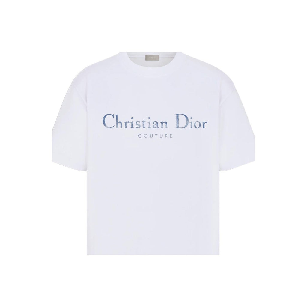 Kaos Pendek DIOR dengan Motif Gambar/Cetak, Cocok untuk Pria dan Wanita  -D-14