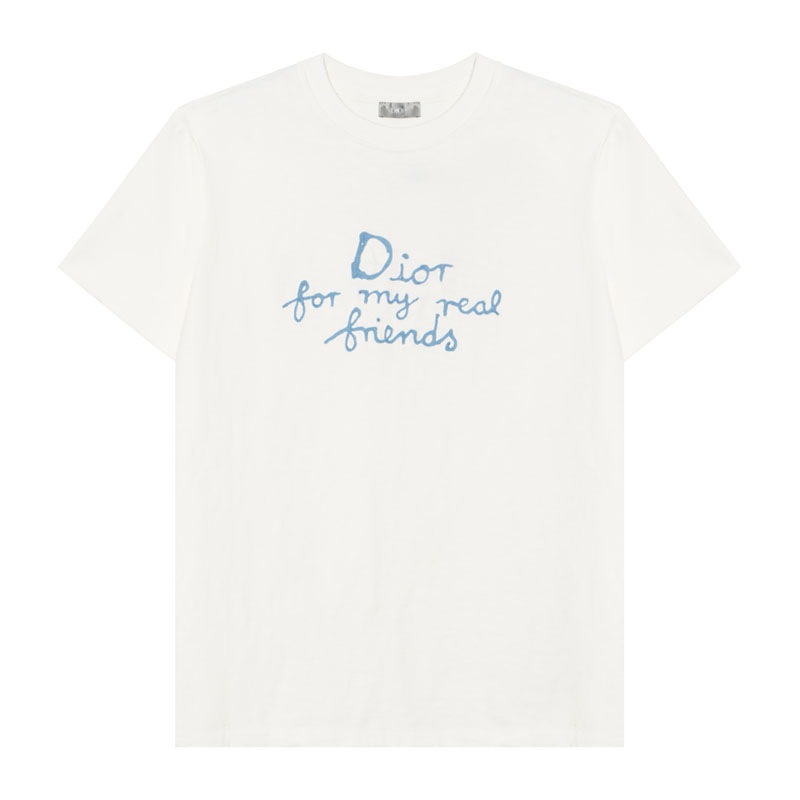 Kaos Pendek DIOR dengan Motif Gambar/Cetak, Cocok untuk Pria dan Wanita  -D-01