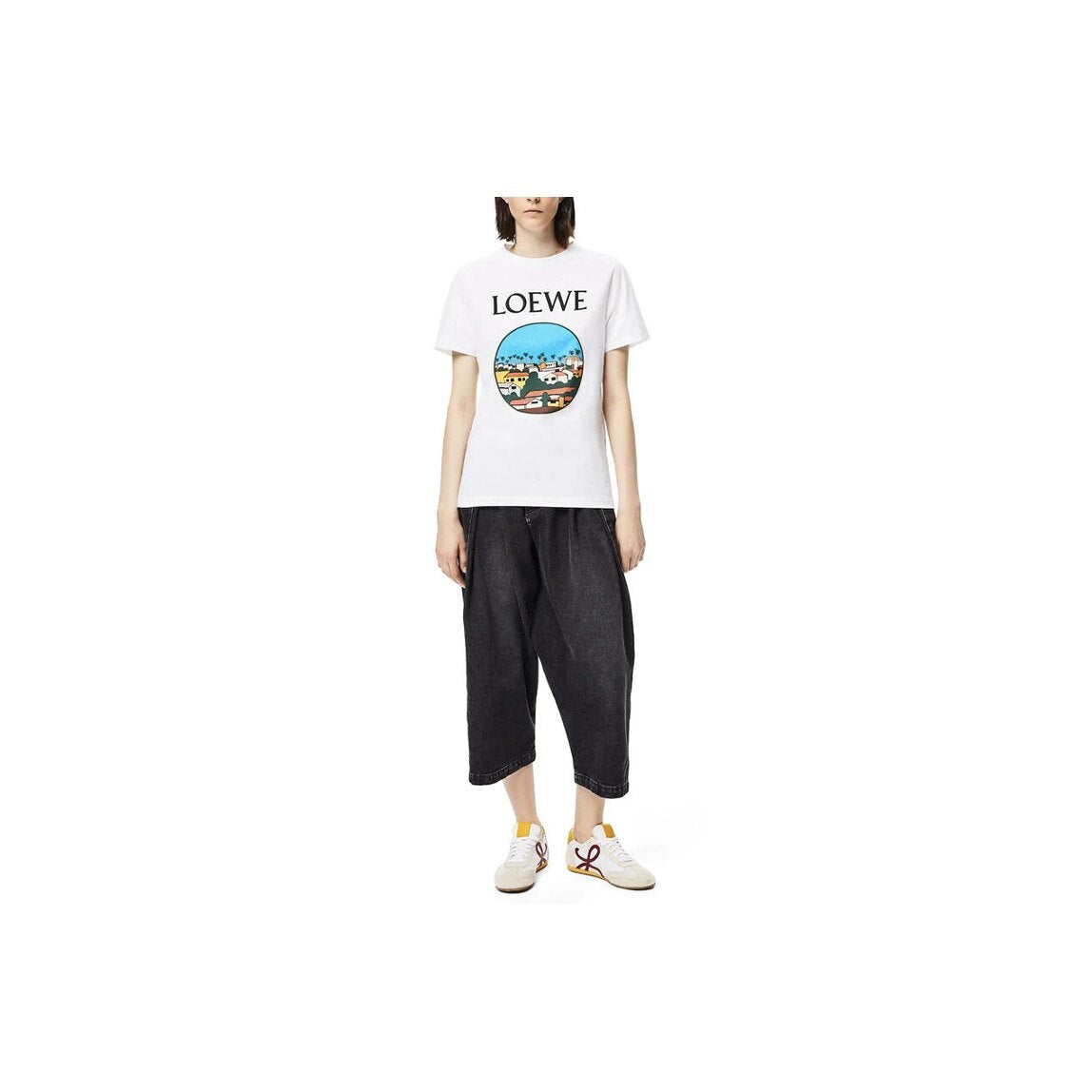 Kaos Pendek LOEWE dengan Motif Gambar/Cetak, Cocok untuk Pria dan Wanita -LE-02