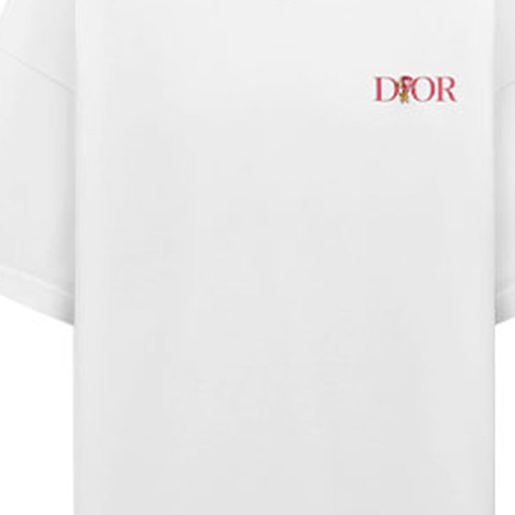 Kaos Pendek DIOR dengan Motif Gambar/Cetak, Cocok untuk Pria dan Wanita  -D-21