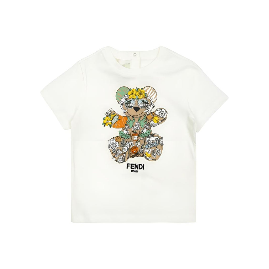 Kaos Pendek FENDI dengan Motif Gambar/Cetak, Cocok untuk Pria dan WanitaF-34