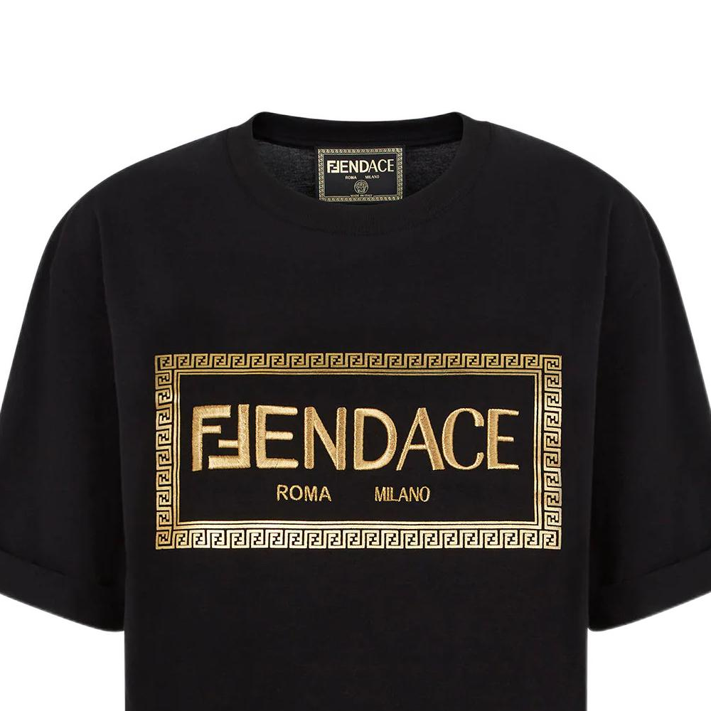 Kaos Pendek FENDI dengan Motif Gambar/Cetak, Cocok untuk Pria dan WanitaF-17