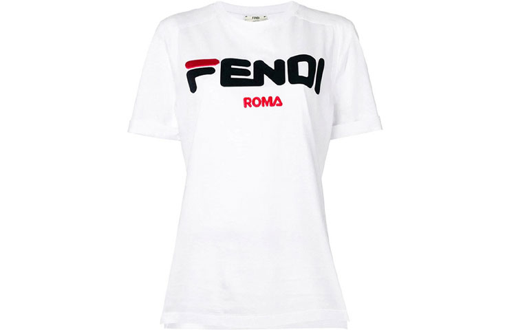 Kaos Pendek FENDI dengan Motif Gambar/Cetak, Cocok untuk Pria dan WanitaF-28