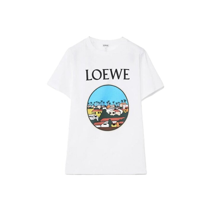 Kaos Pendek LOEWE dengan Motif Gambar/Cetak, Cocok untuk Pria dan Wanita -LE-02