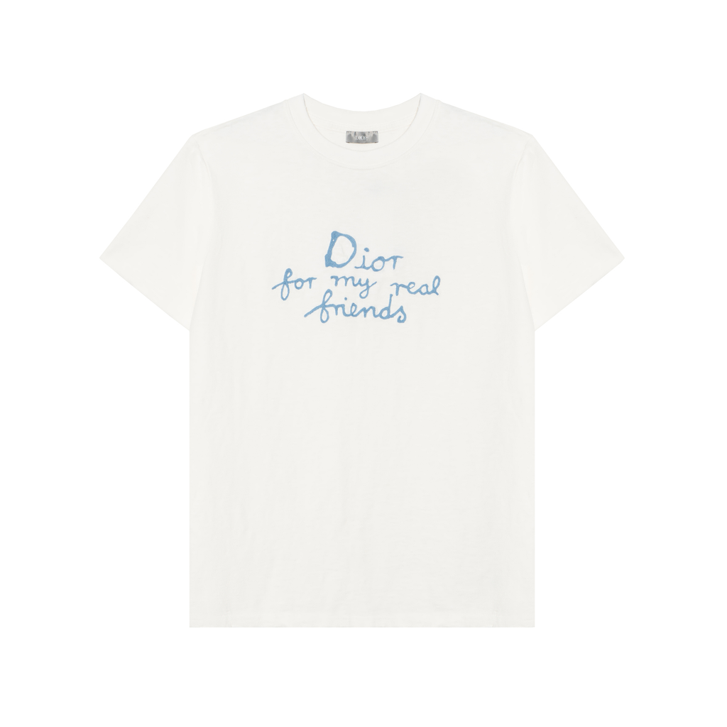 Kaos Pendek DIOR dengan Motif Gambar/Cetak, Cocok untuk Pria dan Wanita  -D-01