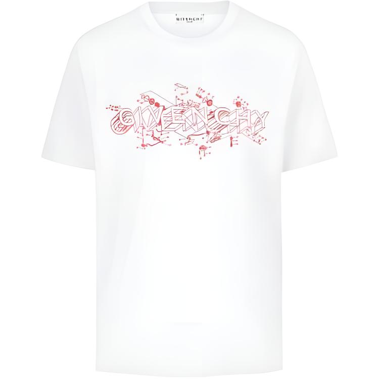 Kaos Givenchy Bermotif, Unisex -J-09