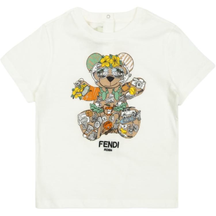 Kaos Pendek FENDI dengan Motif Gambar/Cetak, Cocok untuk Pria dan WanitaF-34