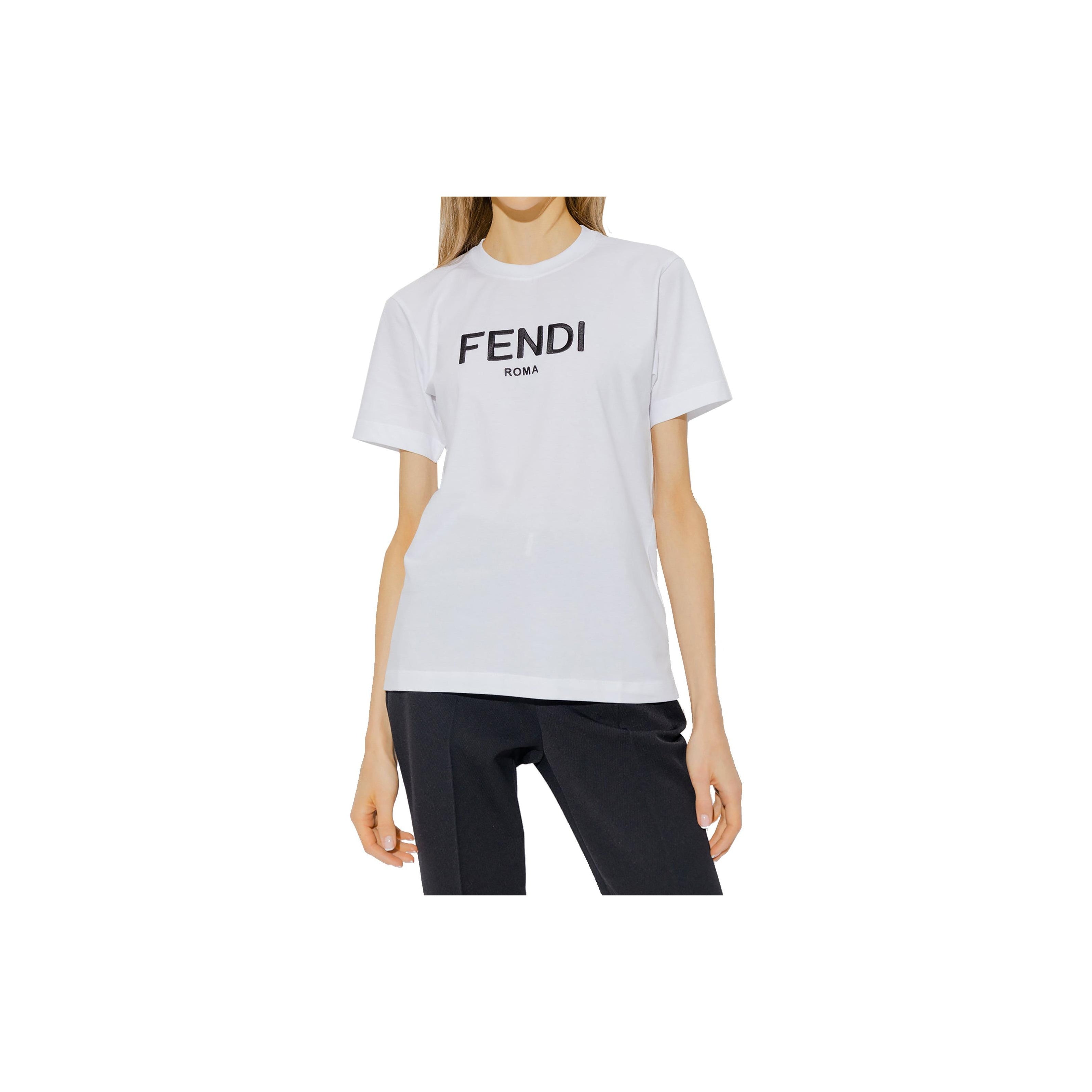 Kaos Pendek FENDI dengan Motif Gambar/Cetak, Cocok untuk Pria dan WanitaF-06