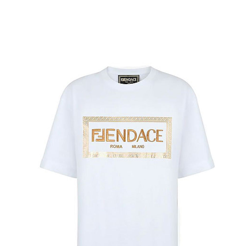 Kaos Pendek FENDI dengan Motif Gambar/Cetak, Cocok untuk Pria dan WanitaF-18