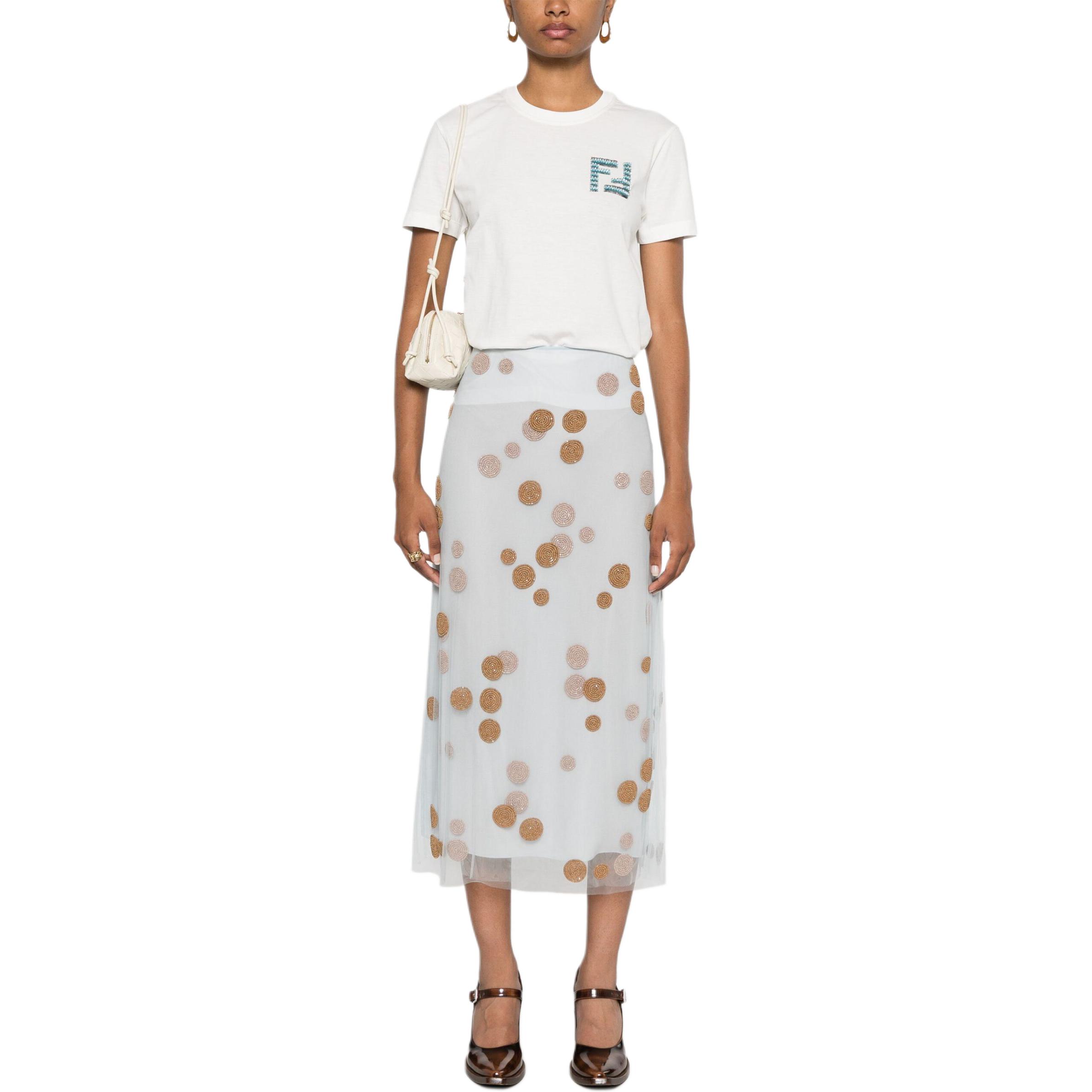 Kaos Pendek FENDI dengan Motif Gambar/Cetak, Cocok untuk Pria dan WanitaF-20