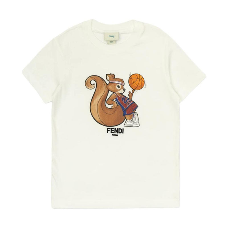 Kaos Pendek FENDI dengan Motif Gambar/Cetak, Cocok untuk Pria dan WanitaF-38