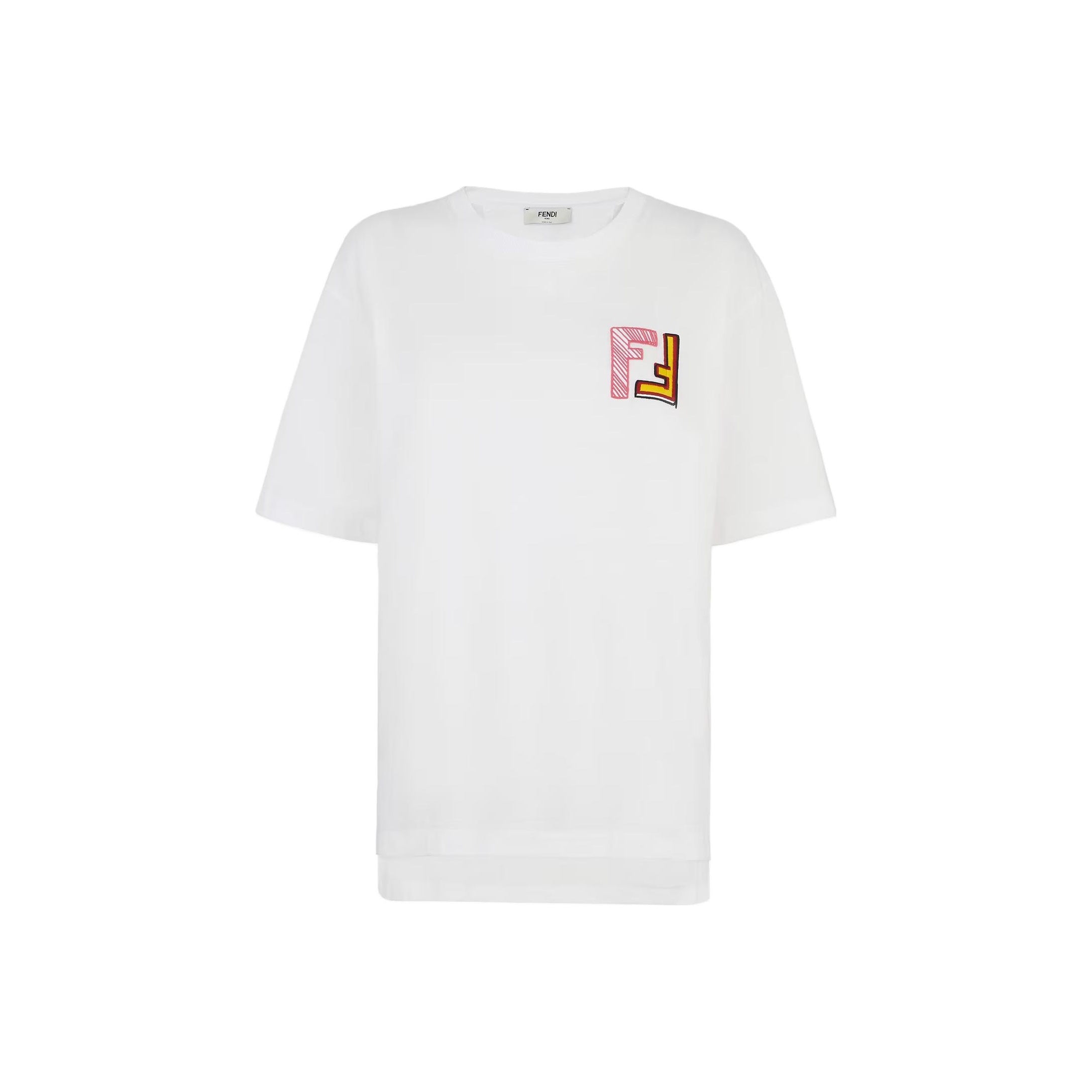 Kaos Pendek FENDI dengan Motif Gambar/Cetak, Cocok untuk Pria dan WanitaF-25