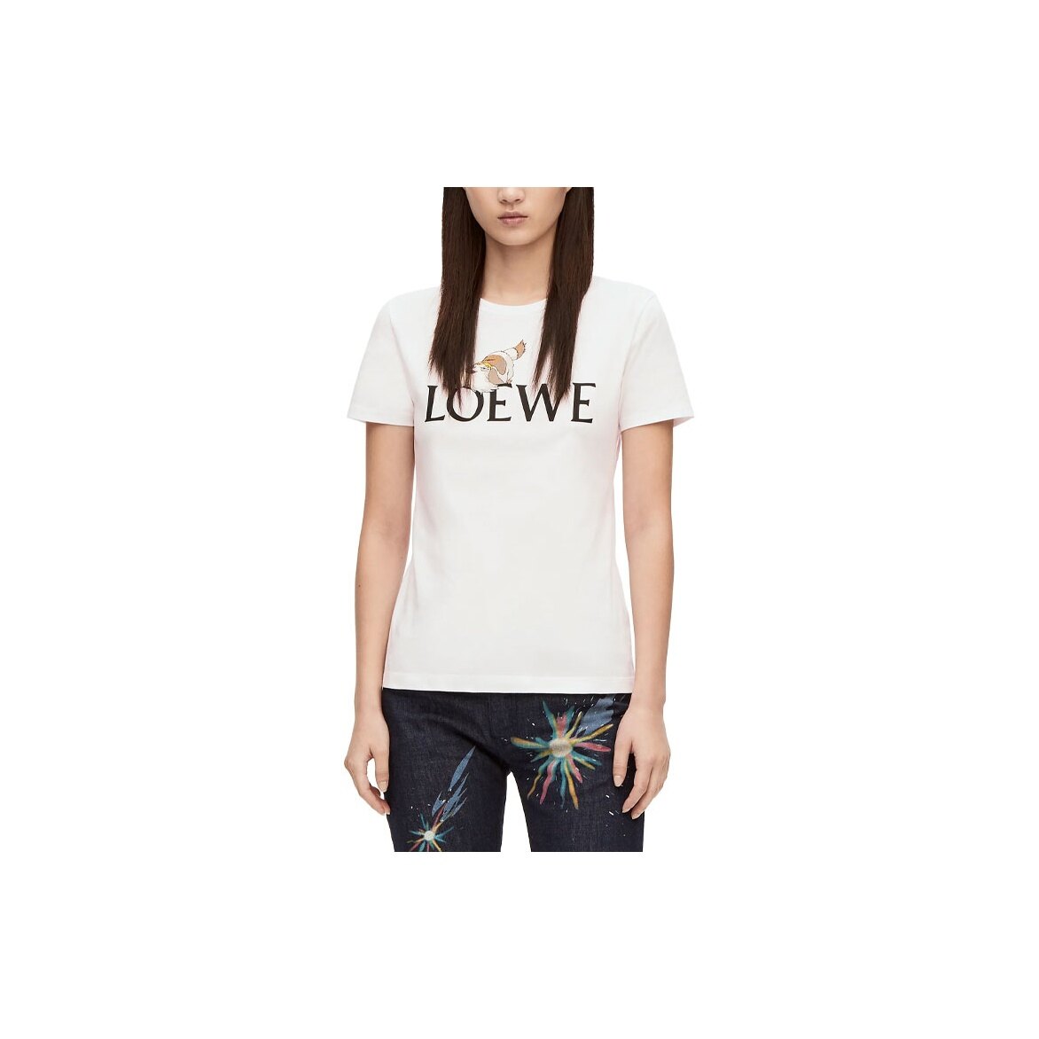 Kaos Pendek LOEWE dengan Motif Gambar/Cetak, Cocok untuk Pria dan Wanita -LE-01