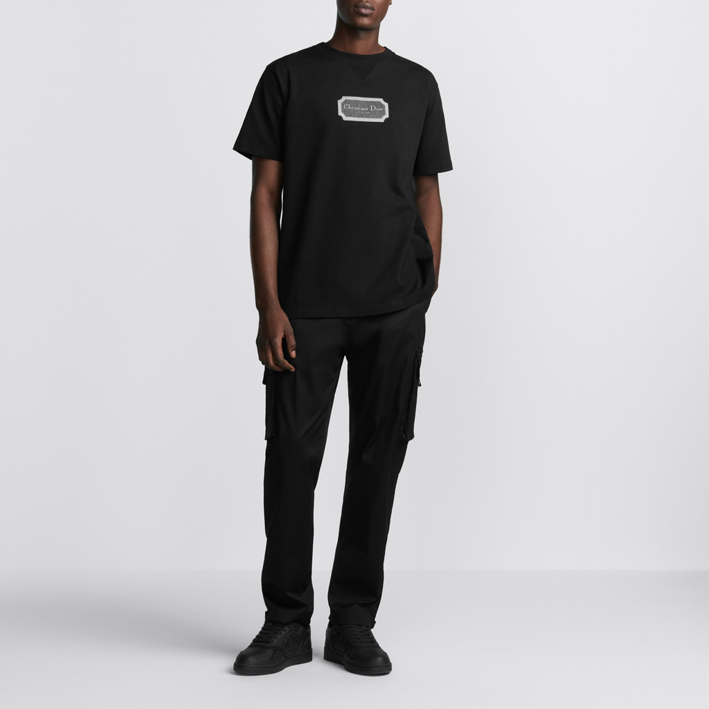 Kaos Pendek DIOR dengan Motif Gambar/Cetak, Cocok untuk Pria dan Wanita  -D-06-S