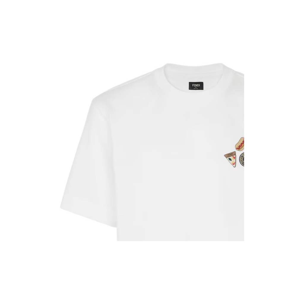 Kaos Pendek FENDI dengan Motif Gambar/Cetak, Cocok untuk Pria dan WanitaF-40