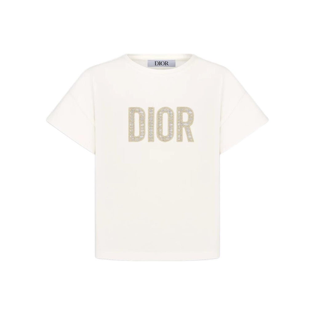 Kaos Pendek DIOR dengan Motif Gambar/Cetak, Cocok untuk Pria dan Wanita  -D-10