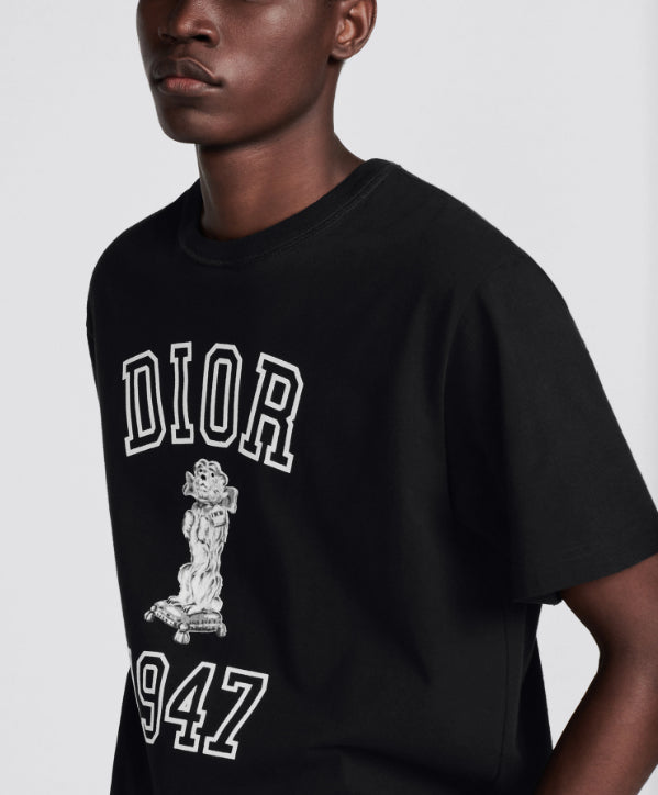 Kaos Pendek DIOR dengan Motif Gambar/Cetak, Cocok untuk Pria dan Wanita  -D-03
