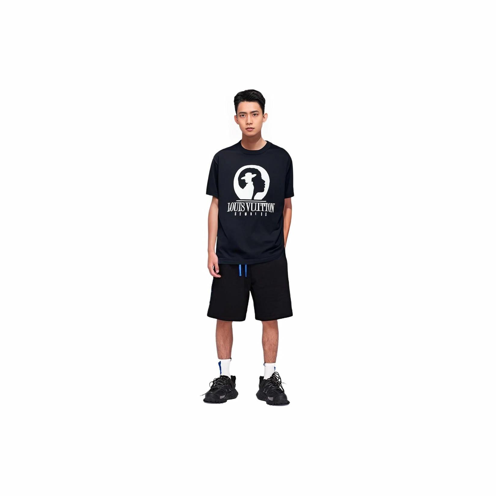 LV Kaos Logo Seri Huruf, Unisex, COD '-L-19