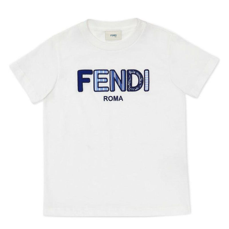Kaos Pendek FENDI dengan Motif Gambar/Cetak, Cocok untuk Pria dan WanitaF-14
